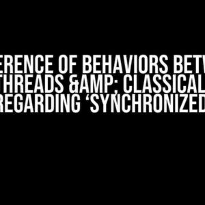 Difference of behaviors between Virtual Threads & Classical Threads regarding ‘synchronized’