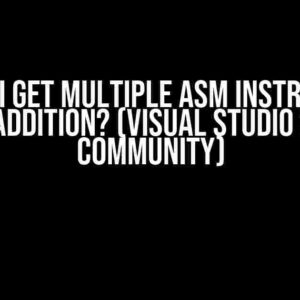 Why do I get multiple ASM instructions per addition? (Visual Studio 2022 Community)